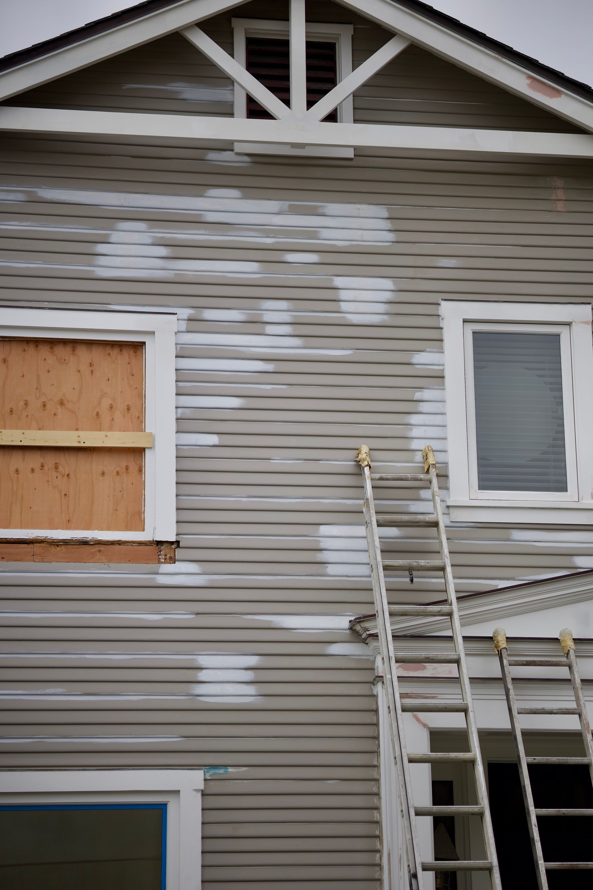 Beach cottage getting a fresh coat of paint
